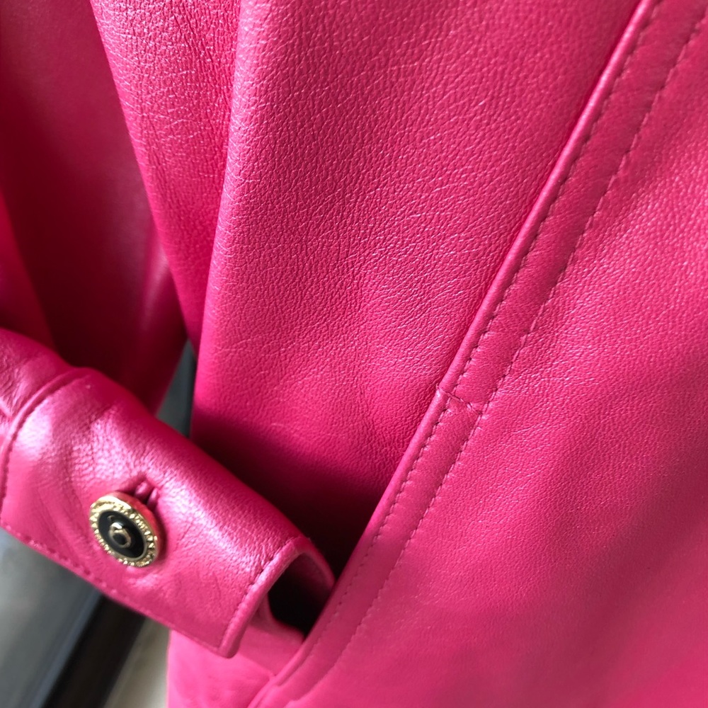🔥 SALE! St John Pink Napa Leather Jacket Like New - Picture 3 of 16